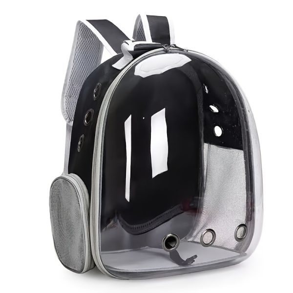 Fully Transparent Pet Bag, Backpack, Hard-Shell Carrier for Cats, Portable for Dogs And Cats, Space Capsule Cat Bag, Large Capacity for Two Cats with Zipper Closure