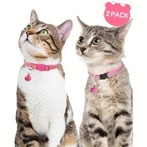 2pcs Reflective Cat Collars With Bells, Solid Safety Nylon Collars, Adjustable Detachable Kitten Accessories - For Cats & Kittens - Enhance Visibility & Safety at Night - Perfect Gift for Cat Lovers - Image 6