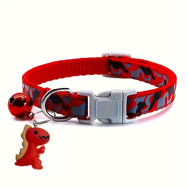 1pc Adjustable Leopard Print Camouflage Pet Collar - Soft Padded Comfortable Design with Jingle Bell And Adorable Little Dinosaur Pendant - Perfect Fashion Accessory for Cats, Kittens, And Small Puppy Dogs - Unique Gift Idea - Image 5