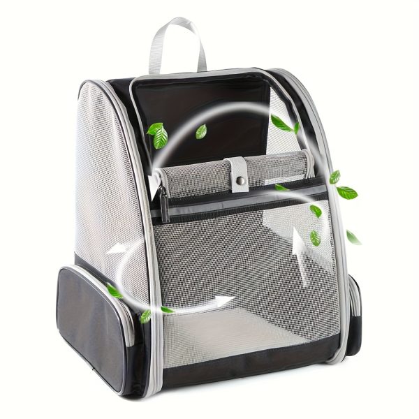 Foldable Ventilated Cat & Dog Carrier Backpack with Ventilation System & Harness System Suitable for Travel, Hiking, Car Rides - Carrier Suitable for Pets, Outdoor Carrier for Airplane, Train, Vehicle Use
