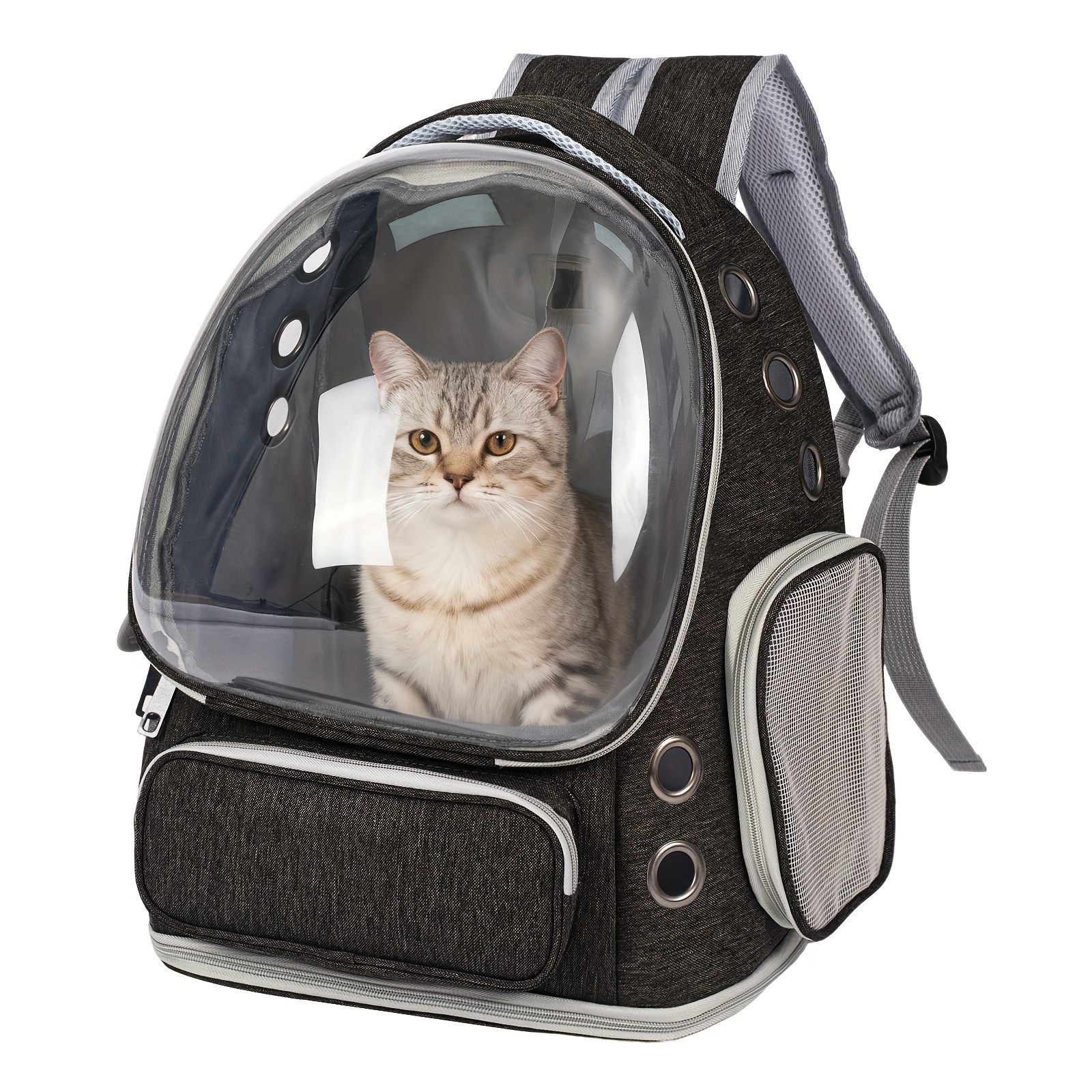 Breathable Transparent Cat Carrier Backpack with Bubble Viewing Compartment - All-Season Airplaneu002FTrainu002FCar Travel Carrier for Kittens & Cats, Zipperu002FDoggy Door Entry, Space Capsule Cat Bag, Durable (for All Cat Breedsu002FSizes) - Image 1