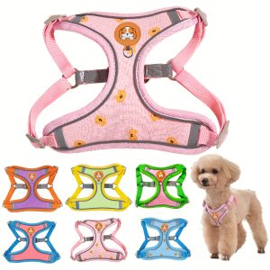 High-Reflective Pet Chest Harness for Safe Night Travel, Suitable for Small And Medium-Sized Dogs, Featuring Vibrant Colors And Anti-Escape Design for Outdoor Use, Without Battery