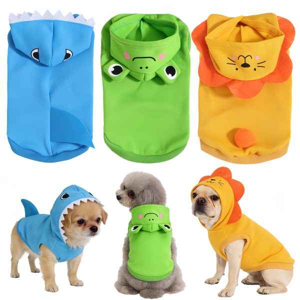 1pc Cute Cartoon 3D Animal Pet Hoodie | Warm Polyester Knit Fabric, Suitable for Medium And Small Dogs, Newborn Puppies, for All Seasons
