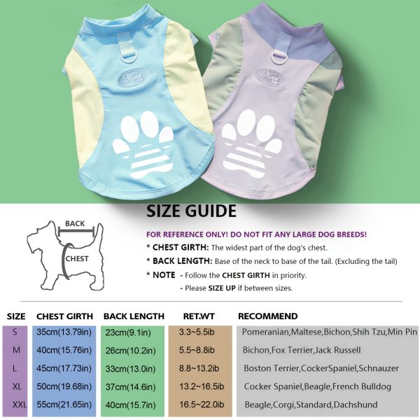 A Breathable Mesh Material Dog Sun Protection Suit That Can Block UV Rays in Summer, with Logo Design and Color-blocking, Suitable for Small and Medium Dogs Such as Chihuahuas, Poodles, and Bichons, and Can Be Used for Leashing Cats and Dogs