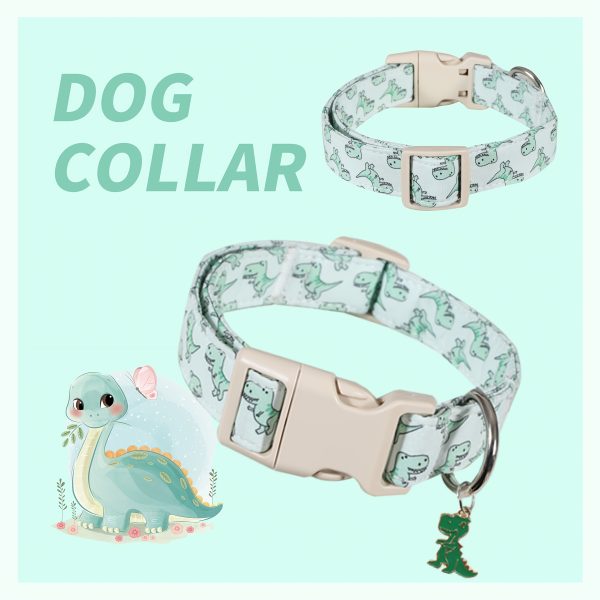 Dragon Dog Collar - Soft and Comfortable Adjustable Cute Dog Collar - Adjustable Comfort Fabric Dog Collar - Suitable for Small, Medium, and Large Dogs - Pet Accessory for Daily Wear by Male and Female Pets