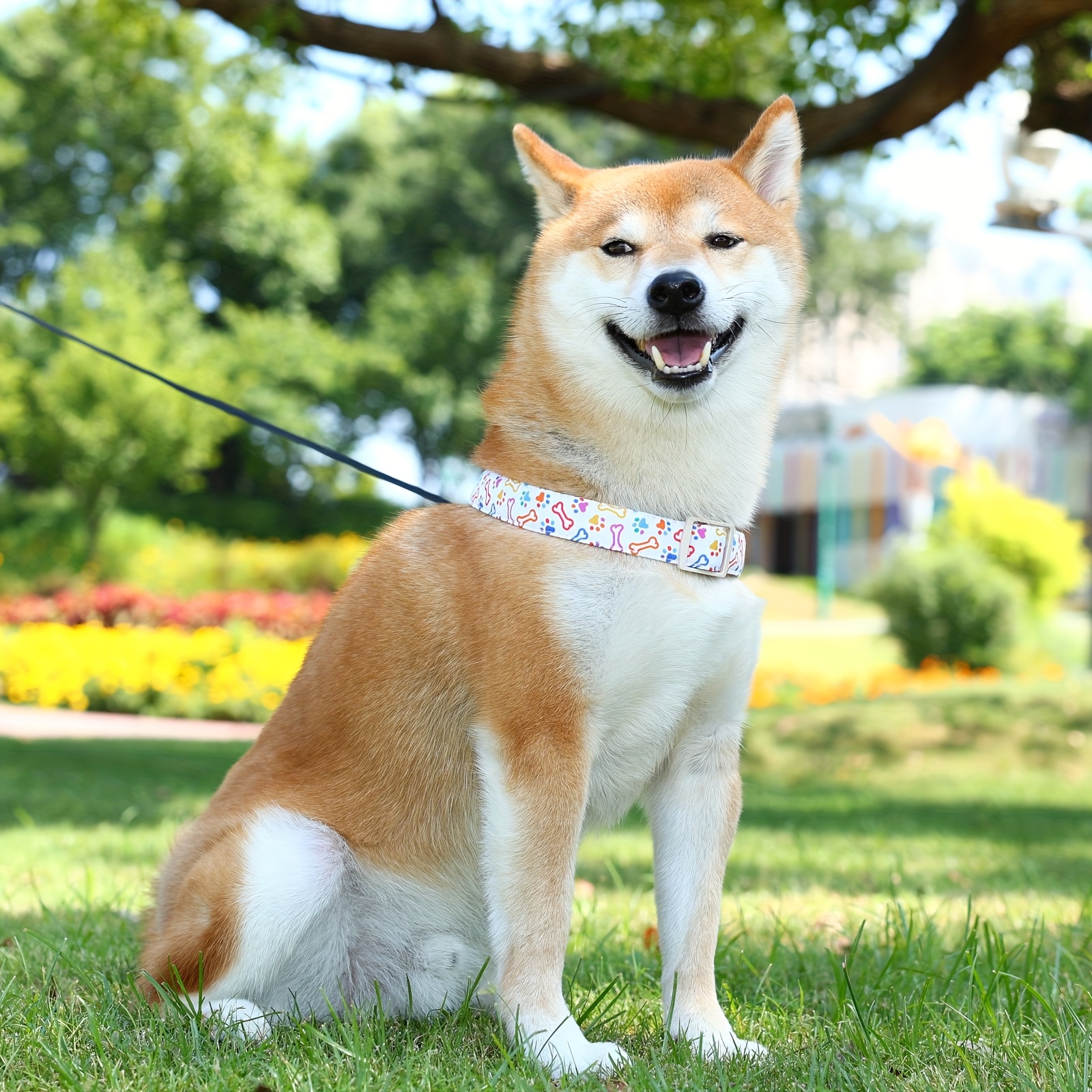 1pc of Colorful Bone-patterned Dog Collar, Made of Fashionable and Soft Material, Adjustable Pet Gift Suitable for Dogs of Various Sizes - Image 5