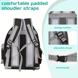 Breathable Transparent Cat Carrier Backpack with Bubble Viewing Compartment - All-Season Airplaneu002FTrainu002FCar Travel Carrier for Kittens & Cats, Zipperu002FDoggy Door Entry, Space Capsule Cat Bag, Durable (for All Cat Breedsu002FSizes) - Image 5