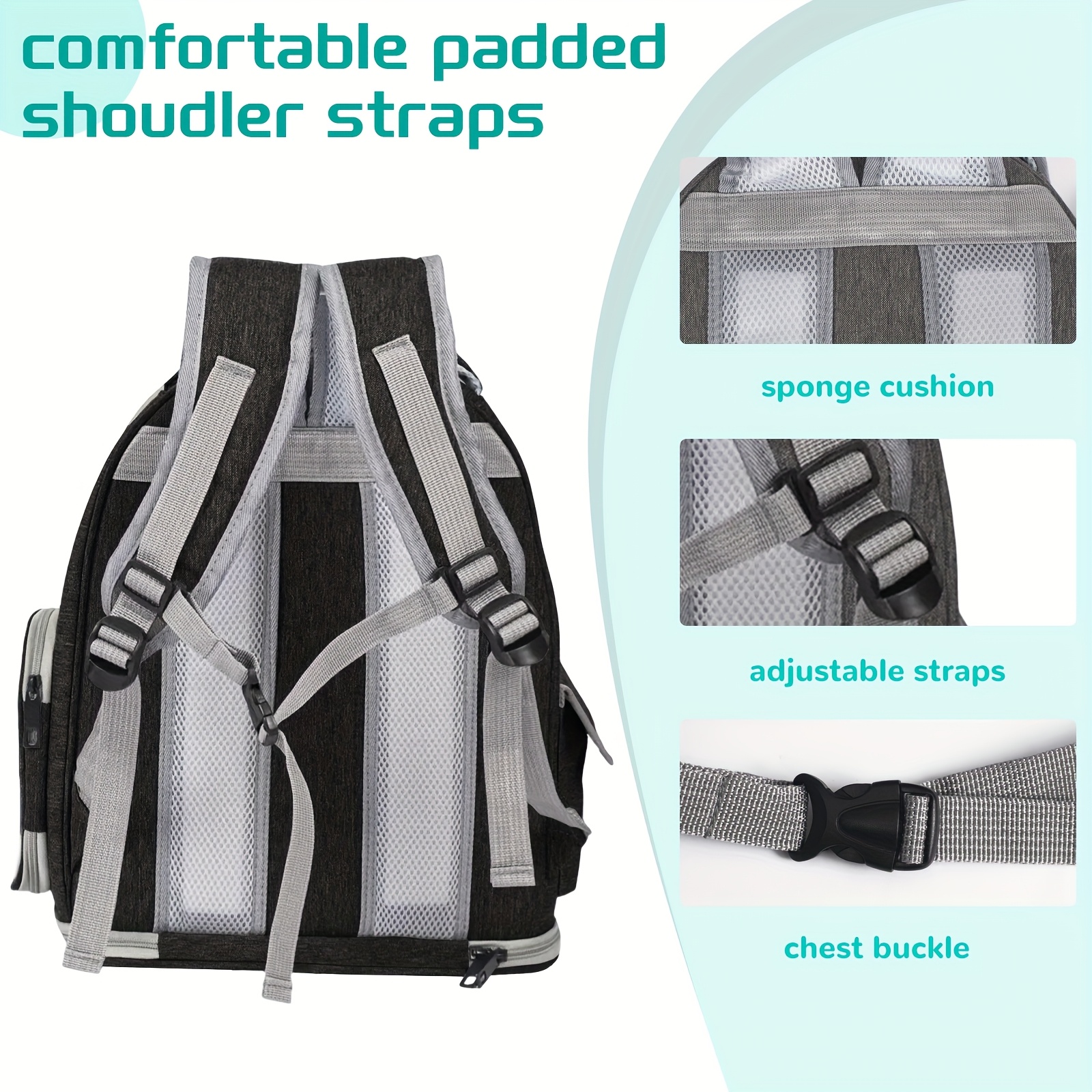 Breathable Transparent Cat Carrier Backpack with Bubble Viewing Compartment - All-Season Airplaneu002FTrainu002FCar Travel Carrier for Kittens & Cats, Zipperu002FDoggy Door Entry, Space Capsule Cat Bag, Durable (for All Cat Breedsu002FSizes) - Image 5