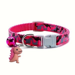 1pc Adjustable Leopard Print Camouflage Pet Collar - Soft Padded Comfortable Design with Jingle Bell And Adorable Little Dinosaur Pendant - Perfect Fashion Accessory for Cats, Kittens, And Small Puppy Dogs - Unique Gift Idea - Image 8