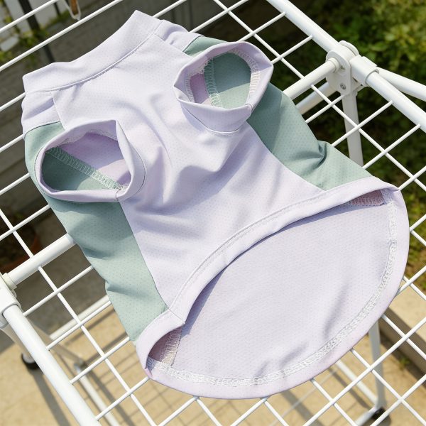 A Breathable Mesh Material Dog Sun Protection Suit That Can Block UV Rays in Summer, with Logo Design and Color-blocking, Suitable for Small and Medium Dogs Such as Chihuahuas, Poodles, and Bichons, and Can Be Used for Leashing Cats and Dogs