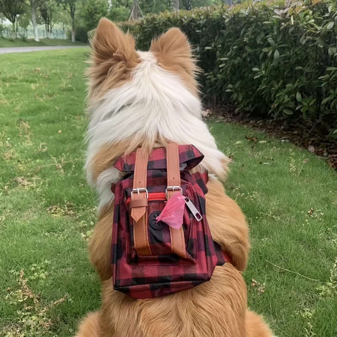 Lovely Dog Backpack Strap for Small And Medium-Sized Dogs, Adjustable Pet Saddle Bag with Pocket, Portable Outdoor Travel Backpack for French Bulldog Corgi - Image 4