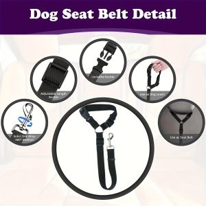 1pc Dog Belt Vest-Adjustable Car Safety Belly Band, Equipped With Solid Metal, Comfortable Padded Design And Ergonomic Support, Convenient Installation Automatic Haul Rope, Dedicated Pet Travel - Image 11
