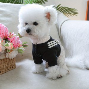 Teddy Bear Dog Clothes - 100% Polyester Knit All-in-One Puppy Jumpsuit with Back Legs Straps, Cozy Winter Spring Fall Outfit for Small Breeds, Hand Wash Only - Image 8
