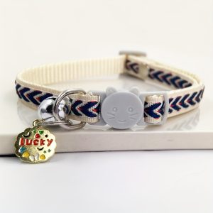 Adjustable Nylon Pet Collar with Embroidered Butterfly & Flower Design, Bell Charm - Perfect for Cats and Small Dogs - Image 13