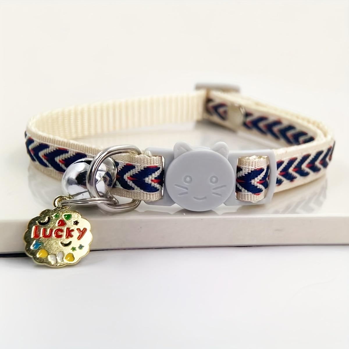 Adjustable Nylon Pet Collar with Embroidered Butterfly & Flower Design, Bell Charm - Perfect for Cats and Small Dogs - Image 13