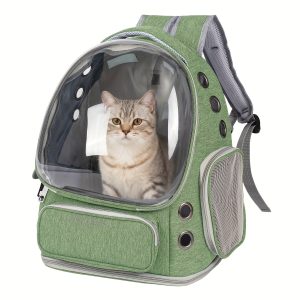 Breathable Transparent Cat Carrier Backpack with Bubble Viewing Compartment - All-Season Airplaneu002FTrainu002FCar Travel Carrier for Kittens & Cats, Zipperu002FDoggy Door Entry, Space Capsule Cat Bag, Durable (for All Cat Breedsu002FSizes) - Image 8