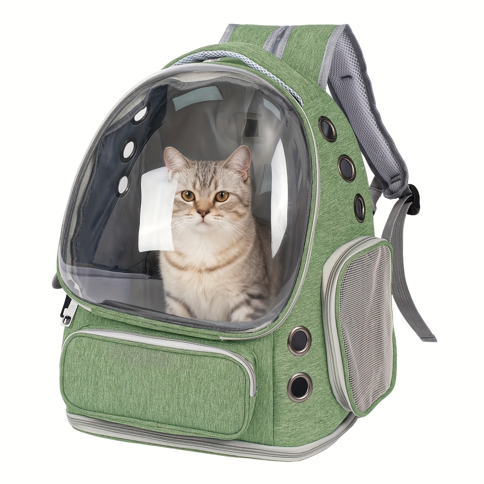 Breathable Transparent Cat Carrier Backpack with Bubble Viewing Compartment - All-Season Airplaneu002FTrainu002FCar Travel Carrier for Kittens & Cats, Zipperu002FDoggy Door Entry, Space Capsule Cat Bag, Durable (for All Cat Breedsu002FSizes) - Image 8