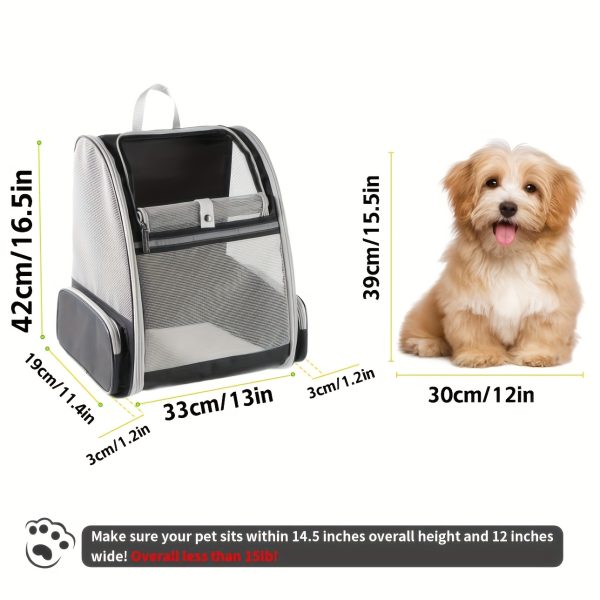 Foldable Ventilated Cat & Dog Carrier Backpack with Ventilation System & Harness System Suitable for Travel, Hiking, Car Rides - Carrier Suitable for Pets, Outdoor Carrier for Airplane, Train, Vehicle Use