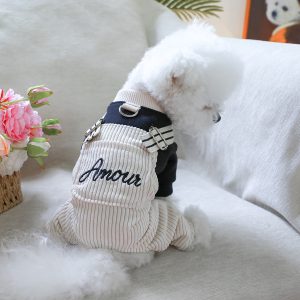 Teddy Bear Dog Clothes - 100% Polyester Knit All-in-One Puppy Jumpsuit with Back Legs Straps, Cozy Winter Spring Fall Outfit for Small Breeds, Hand Wash Only - Image 4