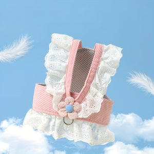 JK Small Flower Cat Traction Rope Adjustable Anti-Breakaway Chest Harness - Image 7