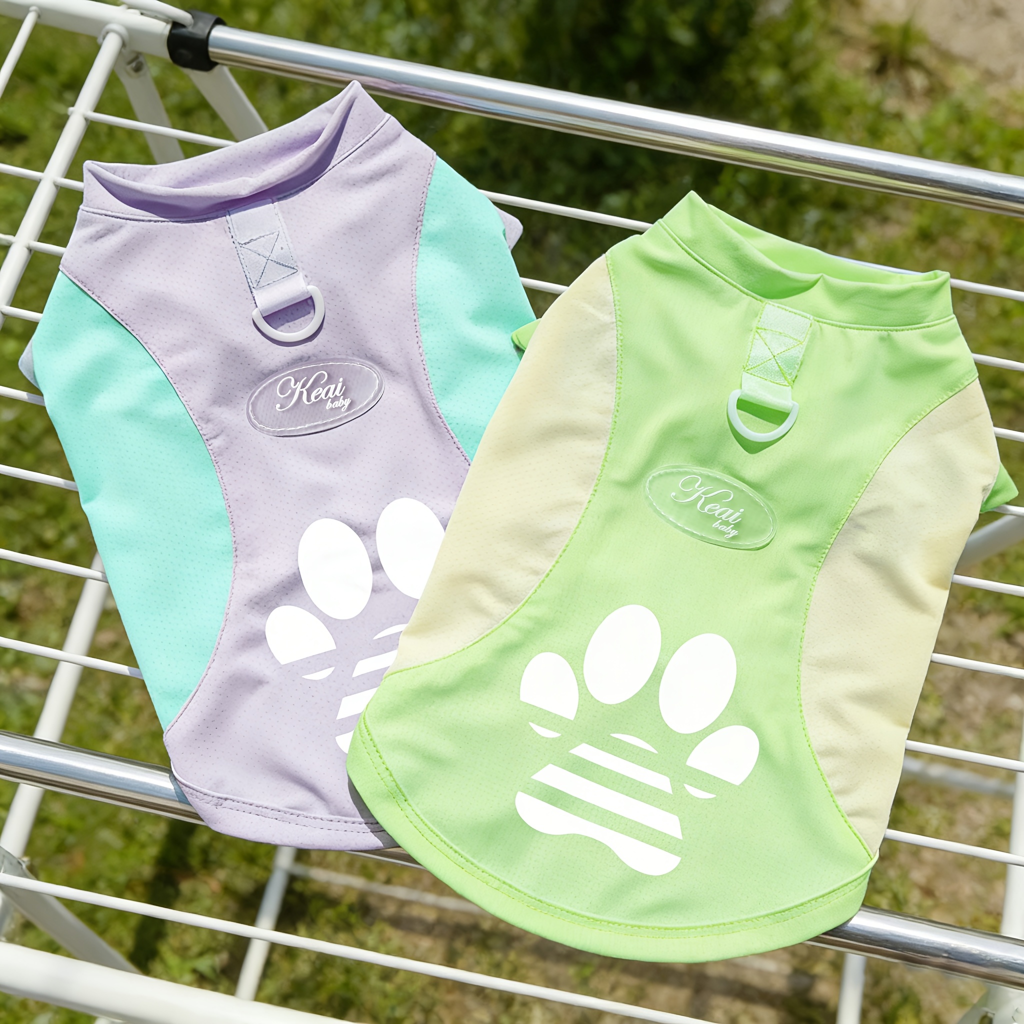 A Breathable Mesh Material Dog Sun Protection Suit That Can Block UV Rays in Summer, with Logo Design and Color-blocking, Suitable for Small and Medium Dogs Such as Chihuahuas, Poodles, and Bichons, and Can Be Used for Leashing Cats and Dogs - Image 1